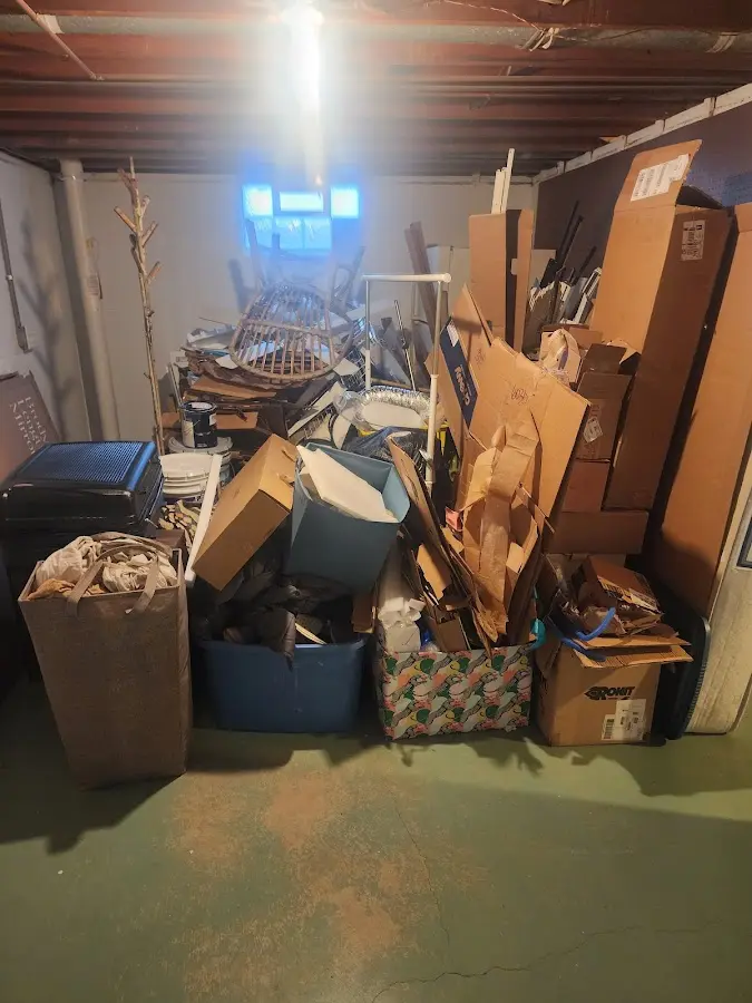 Roll-off dumpster container at job site for 4 Yard Dumpster Rental in Morristown